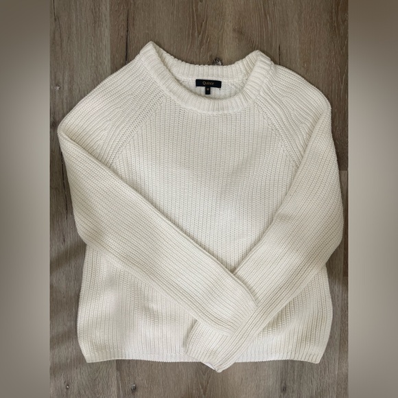 Quince 100% Cotton Women's White  Sweater - Picture 5 of 9